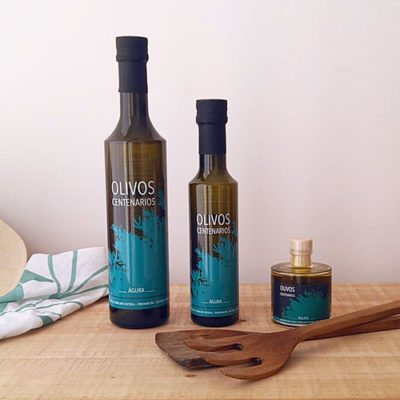 botellas de Aceite de olivos centenarios
